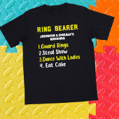 Grappige Ring Bearer T-shirt Bruiloft Paar Naam