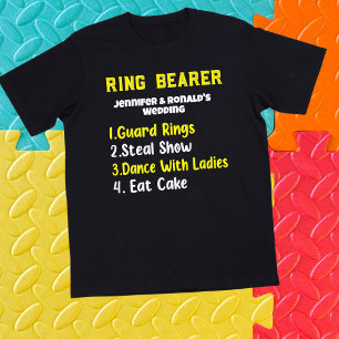 Grappige Ring Bearer T-shirt Bruiloft Paar Naam