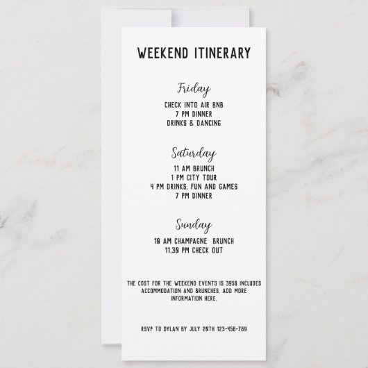 Grappige Ring Finger Bachelorette Weekend Route Kaart (Achterkant)