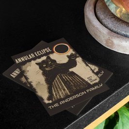 Grappige ringvormige zonsverduistering Big Cat okt Briefkaart