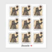 Grappige ringvormige zonsverduistering Cat Oktober Sticker (Vel)