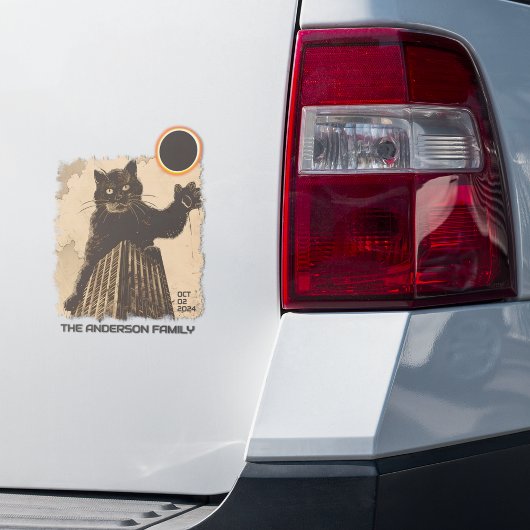 Grappige ringvormige zonsverduistering Cat Oktober Sticker