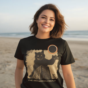 Grappige ringvormige zonsverduistering Cat Oktober T-shirt