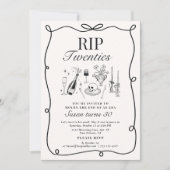 Grappige RIP 20's, met de hand getekende begrafeni Kaart (Voorkant)