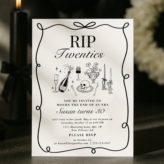 Grappige RIP 20's, met de hand getekende begrafeni Kaart