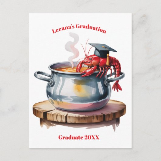 Grappige Rivierkreeft Afstuderen Briefkaart (Voorkant)