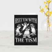 Grappige rizz em met de tism retro pinguïn meme kaart (Gele Bloem)