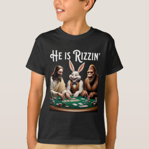 Grappige Rizz Hij Is Rizzin Jezus T-shirt