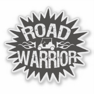 Grappige Road Warrior Golf Cart Biker Style Sticker
