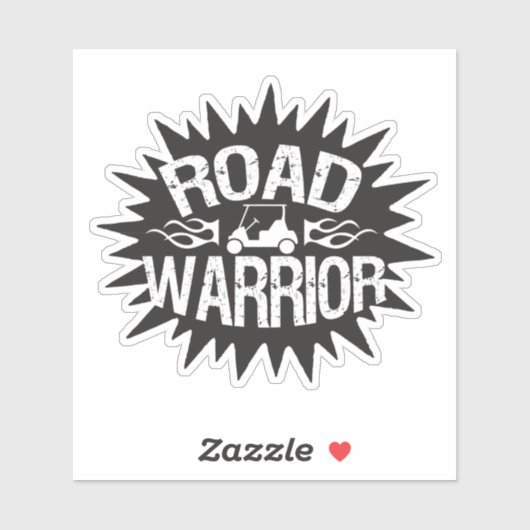 Grappige Road Warrior Golf Cart Biker Style Sticker (Vel)
