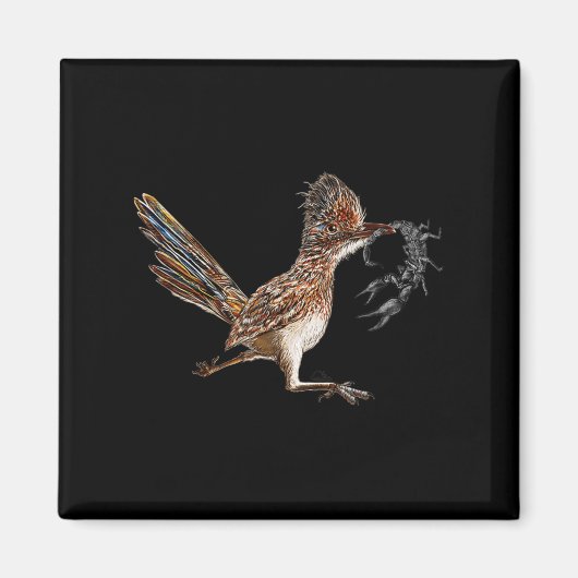 Grappige Roadrunner Scorpion Road Runner Bird Hunt Magneet (Voorkant)