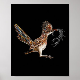 Grappige Roadrunner Scorpion Road Runner Bird Hunt Poster