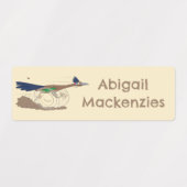 Grappige roadrunner vogel cartoon gepersonaliseerd labels (Design 2)