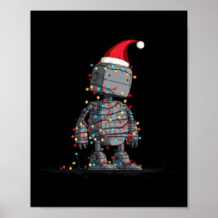 Grappige Robot Kerst Grafische Lichten Liefhebber  Poster