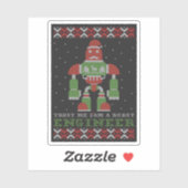 Grappige Robot Kerst Sticker (Vel)