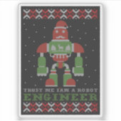 Grappige Robot Kerst Sticker (Voorkant)