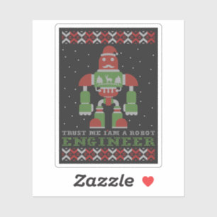Grappige Robot Kerstmis Sticker