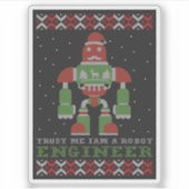 Grappige Robot Kerstmis Sticker (Voorkant)