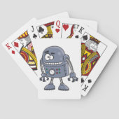 Grappige robot met ogen die speelkaarten speelt (Achterkant)