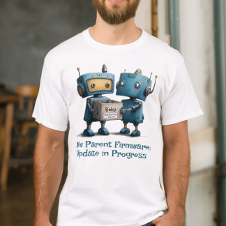 Grappige Robot Ouders Baby Aankomst Shirt