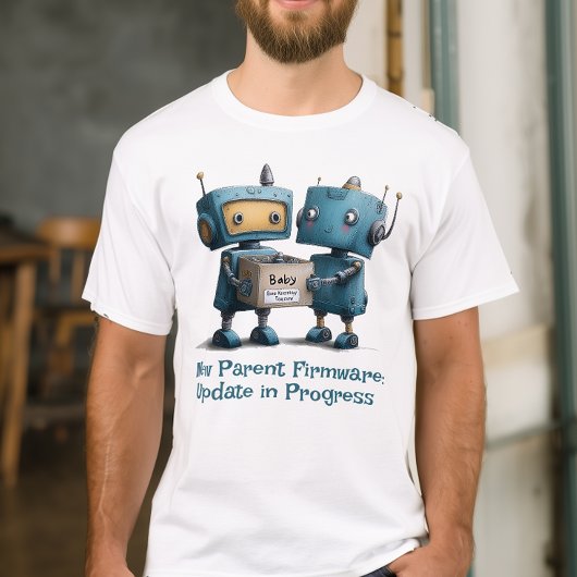 Grappige Robot Ouders Baby Aankomst Shirt
