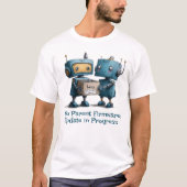 Grappige Robot Ouders Baby Aankomst Shirt (Voorkant)