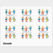 Grappige Robot Verjaardagssticker Vierkante Sticker (Vel)