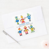Grappige Robot Verjaardagssticker Vierkante Sticker (Envelop)