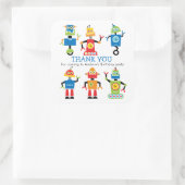 Grappige Robot Verjaardagssticker Vierkante Sticker (Tas)