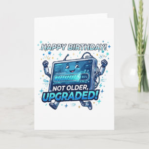 Grappige Robot Verjaardagsupgrade Kaart
