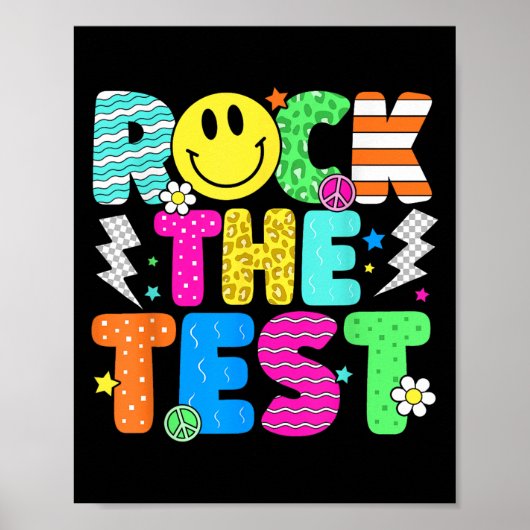 Grappige Rock De Test Testdag Docent Mo Poster (Voorkant)
