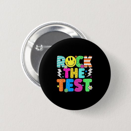 Grappige Rock De Test Testdag Docent Mo Ronde Button 5,7 Cm (Voorkant /achterkant)