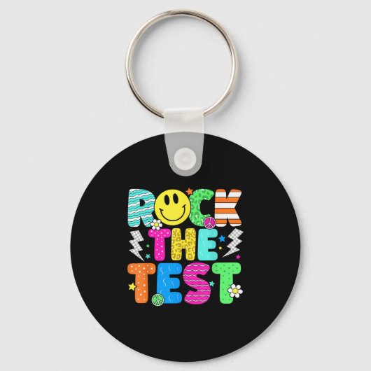 Grappige Rock De Test Testdag Docent Mo Sleutelhanger (Voorkant)