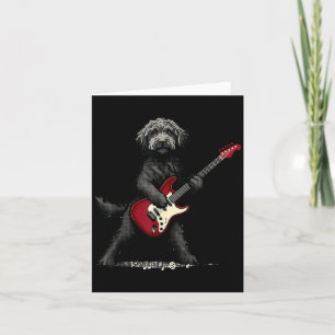 Grappige Rock Goldendoodle Hond Speelt Gitaar Muzi Kaart