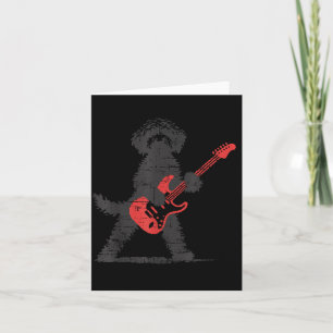 Grappige Rock Goldendoodle Hond Speelt Gitaar Muzi Kaart