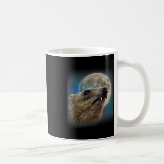 Grappige Rock Hyrax met de Maan Meme Koffiemok (Rechts)