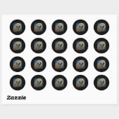 Grappige Rock Hyrax met de Maan Meme Ronde Sticker (Vel)