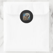 Grappige Rock Hyrax met de Maan Meme Ronde Sticker (Tas)