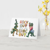 Grappige rock out met je Croc Out verjaardag Kaart (Gele Bloem)