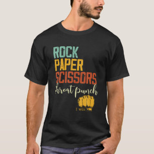 Grappige Rock Papier Schaar Keel Punch Ik Win T Sh T-shirt