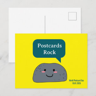 Grappige Rock Steek Wereld Ansichtkaart Dag 2026 Briefkaart