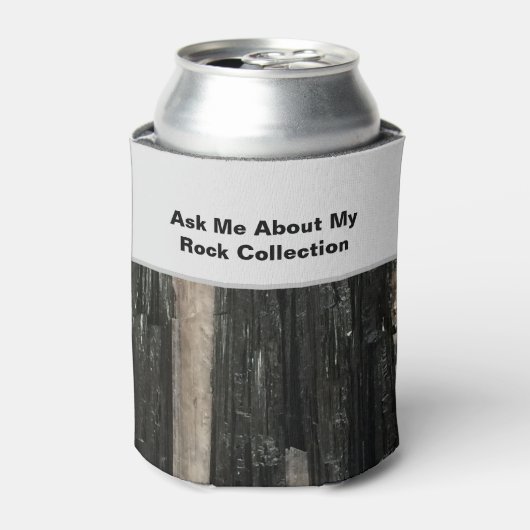 Grappige Rockhound Black White Gestreepte Rock Sci Blikjeskoeler (Blikje Voorkant)