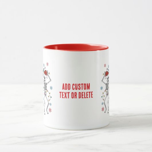 Grappige Rocking Spooky Dancing Skelet Kerstmis Mok (Midden)