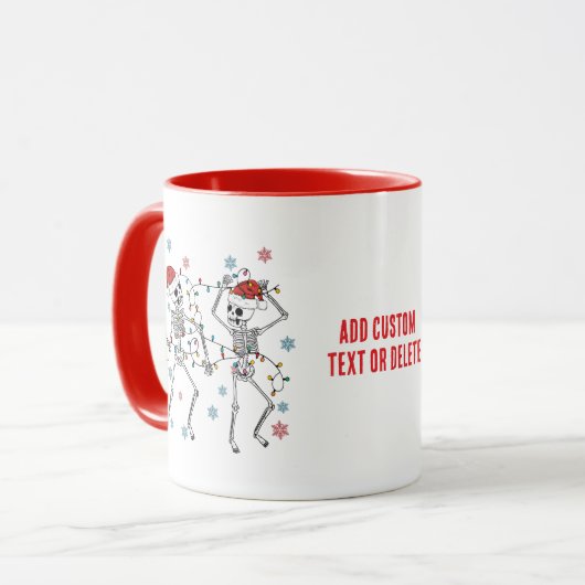 Grappige Rocking Spooky Dancing Skelet Kerstmis Mok (Voorkant links)