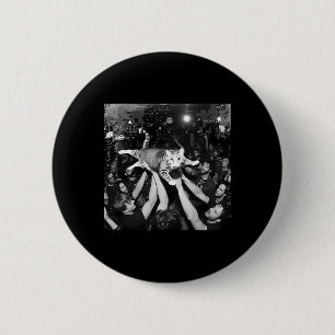 Grappige Rockshow Kat Meme Schattige Tabby Kitten Ronde Button 5,7 Cm