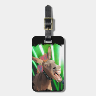 Grappige Rockstar Donkey Bagagelabel