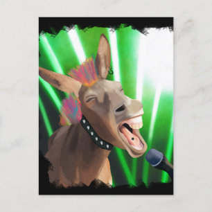 Grappige Rockstar Donkey Briefkaart