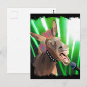 Grappige Rockstar Donkey Briefkaart (Voorkant / Achterkant)