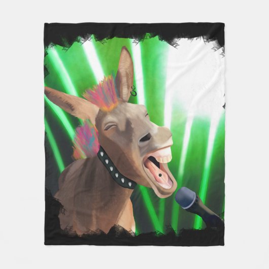 Grappige Rockstar Donkey Fleece Deken (Voorkant)
