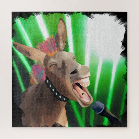 Grappige Rockstar Donkey Legpuzzel (Verticaal)